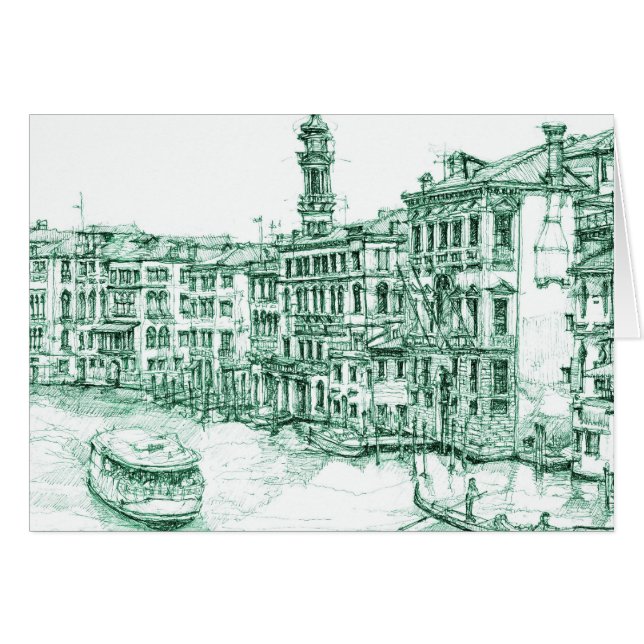 Venise en encre verte (Devant Horizontal)