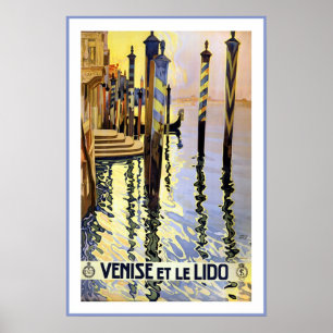 Venise et affiche de Vintage voyage de Le Lido