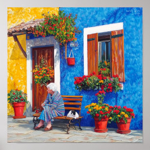 Venise Inspirée – Affiche de village colorée