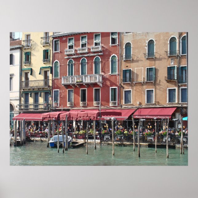 Venise, Italie Canal Café - Impression photographi (Devant)