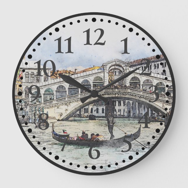 Venise, Italie, Grand Canal, Europe Horloge murale (Recto)
