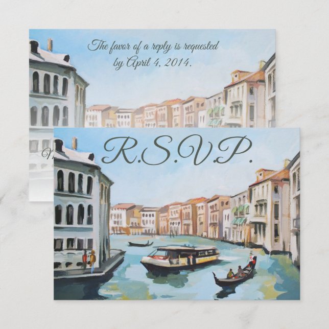 Venise, Italie Peinture carte RSVP (Devant / Derrière)