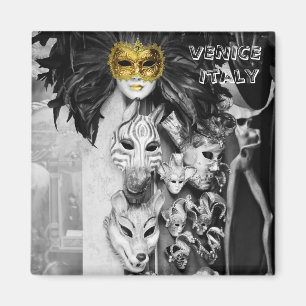 Venise, Masques de Carnaval - Italie (Frigo Magnet
