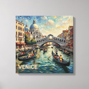Venise romantique toile artistique du Canal Rialto