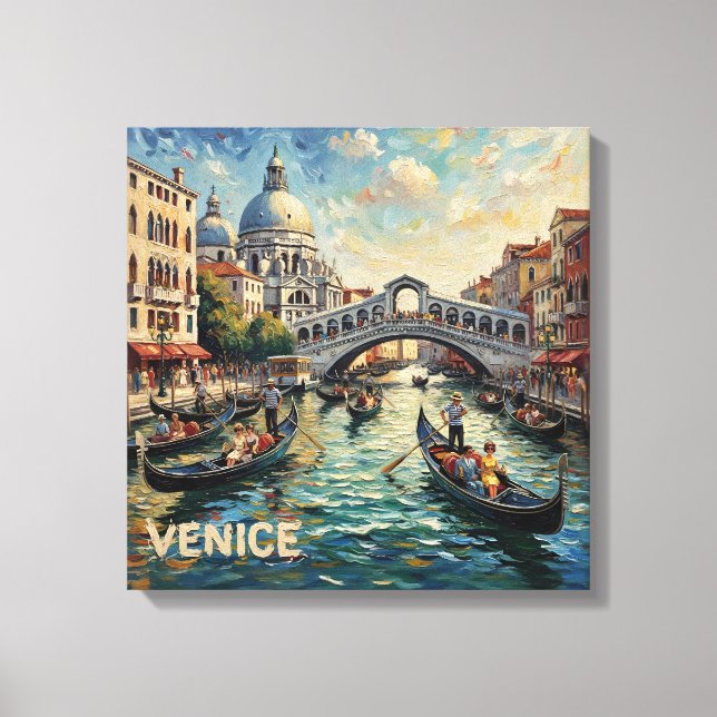 Venise romantique toile artistique du Canal Rialto (Recto)