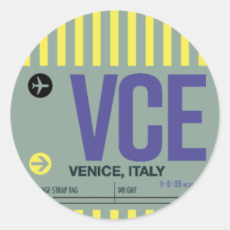 Venise - Sticker rond étiquette de voyage