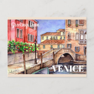 Venise - Stylo & Laver Carte postale Aquarelle