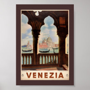 Venise Venezia Affiche de voyage ancienne restauré