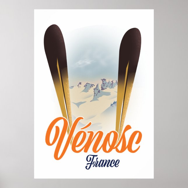 Vénosc, France Affiche de ski (Devant)