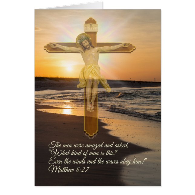 Vent Et Vagues Obéissez À Lui Carte De Voeux (Devant)