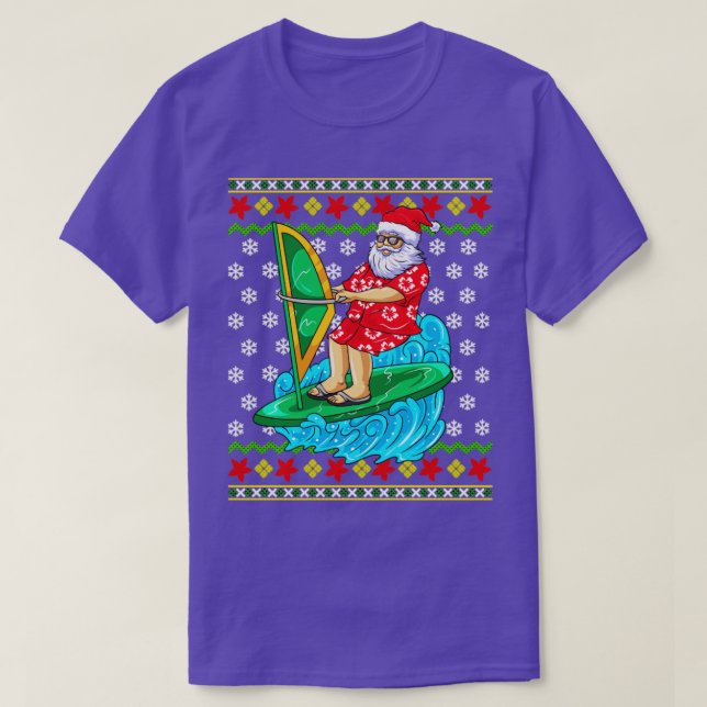 Vent Surf Père Noël moche Sweat de Noël (Design devant)
