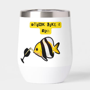 VENT TROPICAL Humoristique Poisson noir jaune 11 o