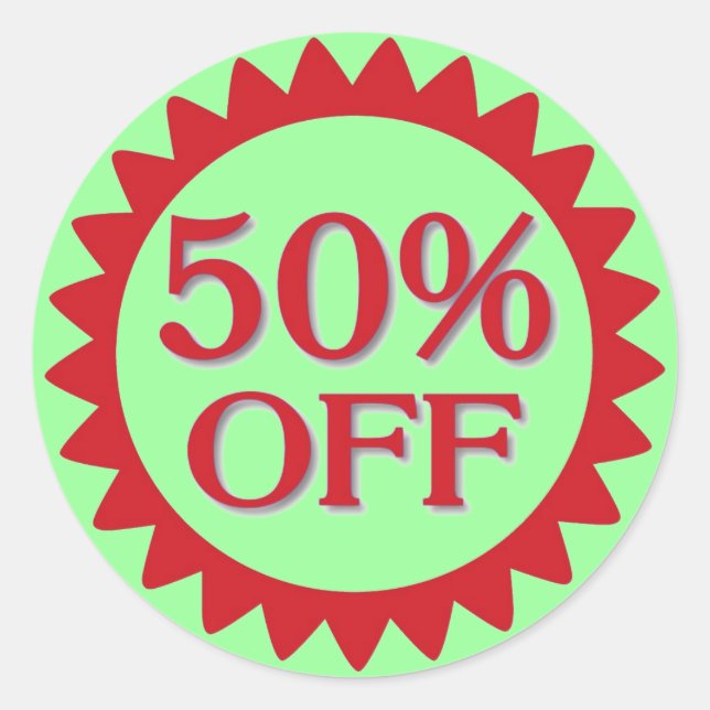 Vente 50% de stickers rouge vert cercle (Devant)