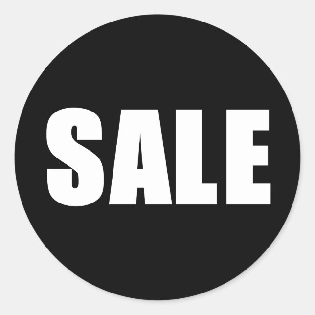 Vente Autocollant Rond Classique Fond Noir (Devant)