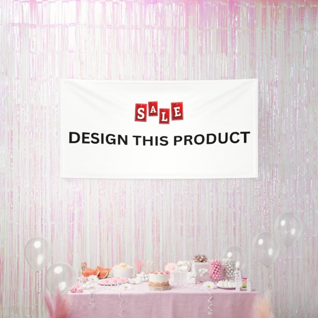 VENTE ! Bannière - 4'x8' - Intérieur - Sur mesure (Fête)