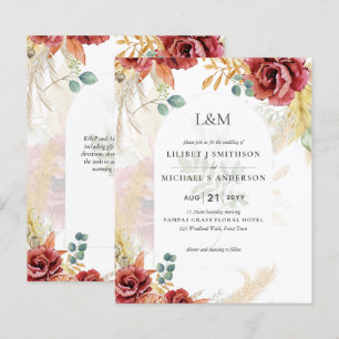 VENTE ! Boho Burgundy Gold Floral Country Grange F