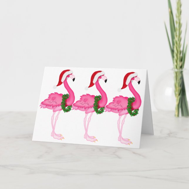 VENTE - Carte de Noël Flamant rose - SRF (Devant)