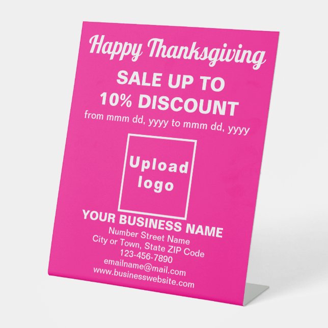 Vente d'action de grâces d'entreprise sur panneau  (Recto)