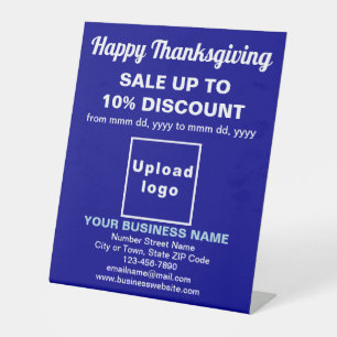 Vente d'action de grâces sur le panneau bleu du pi