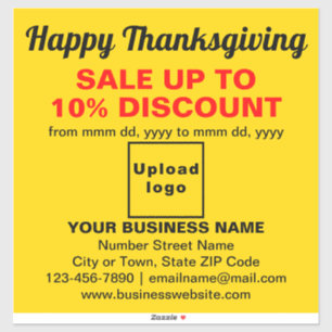 Vente d'action de grâces sur Sticker de Vinyl Jaun