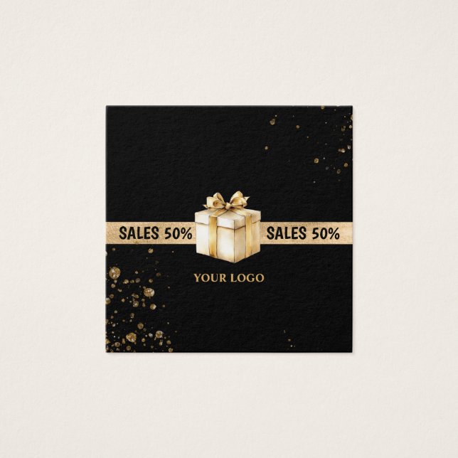 Vente de carte cadeau 50% parties scintillant d'or (Devant)