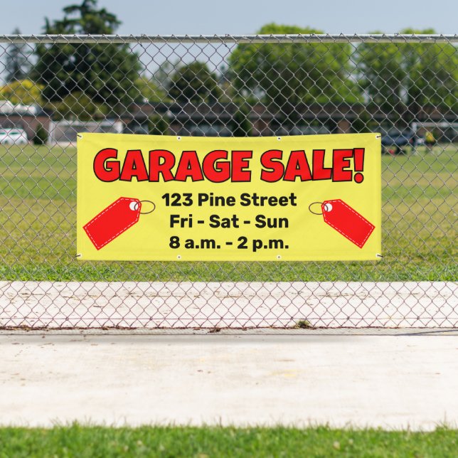 VENTE DE GARAGE SUR MESURE ! Banderole (En situation)