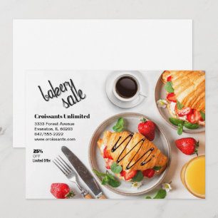 vente de gâteaux croissants invitation flyer