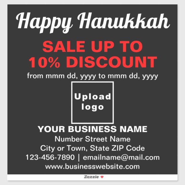 Vente de Hanukkah d'affaires Autocollant vinyle no (Feuille)