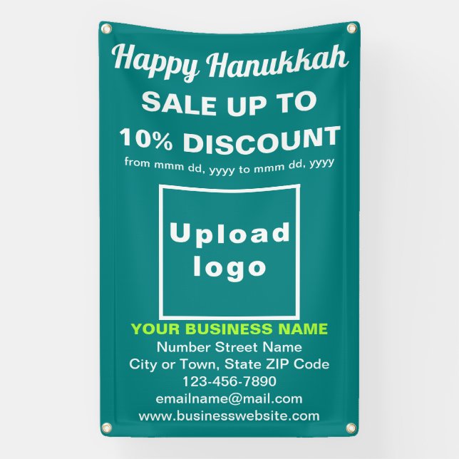Vente de Hanukkah d'affaires sur une bannière vert (Verticale)