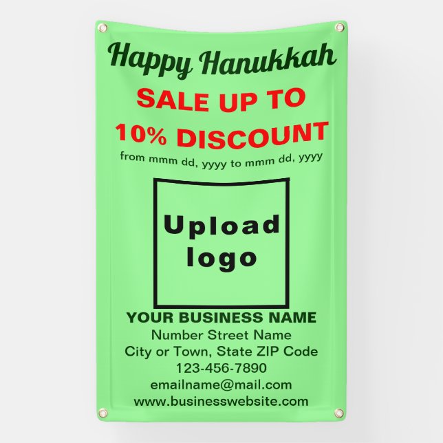 Vente de Hanukkah d'affaires sur une bannière vert (Verticale)