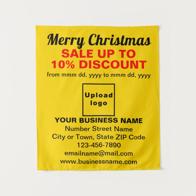 Vente de Noël commerciale sur Tapisserie Jaune (Devant)