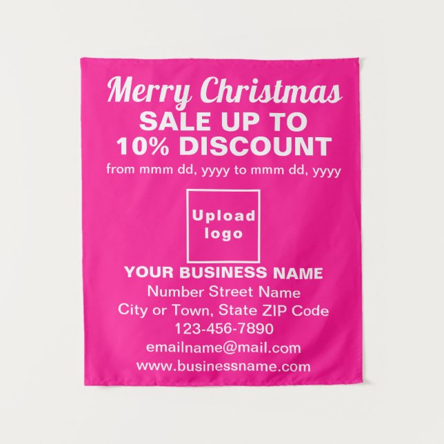Vente de Noël commerciale sur Tapisserie Rose (Devant)