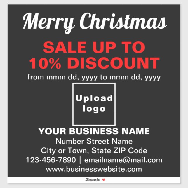 Vente de Noël Entreprise Autocollant Vinyle Noir (Feuille)