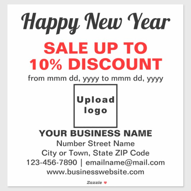 Vente de Nouvel An sur Sticker en Vinyle Blanc (Feuille)