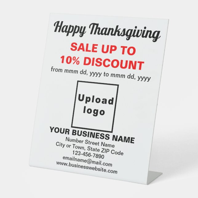 Vente de Thanksgiving Entreprise sur Panneau sur P (Recto)