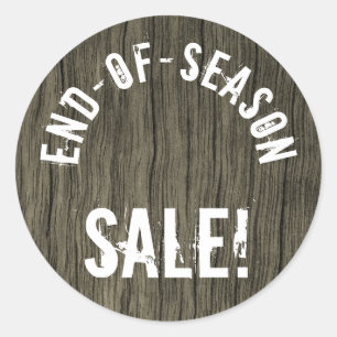 "VENTE D'END-OF-SEASON !" Autocollant rond