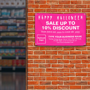 Vente d'Halloween d'affaires sur bannière rectangl