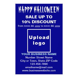 Vente d'Halloween d'affaires sur papier photo bleu