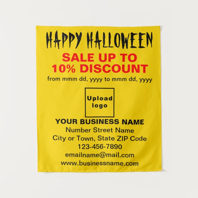 Vente d'Halloween d'affaires sur Tapisserie jaune (Devant)