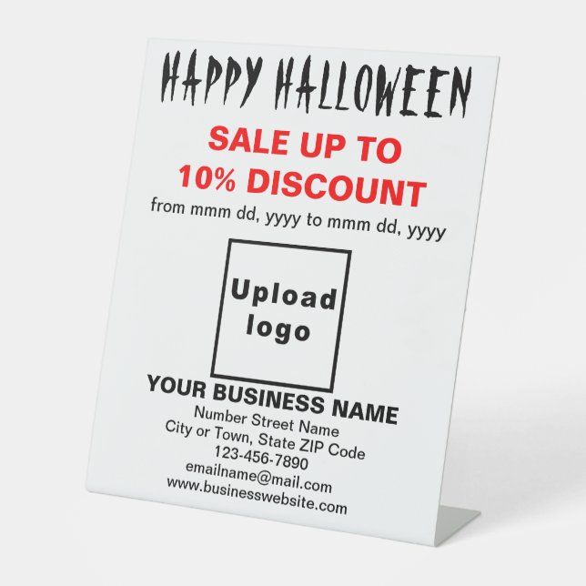Vente d'Halloween d'affaires sur un panneau sur pi (Recto)