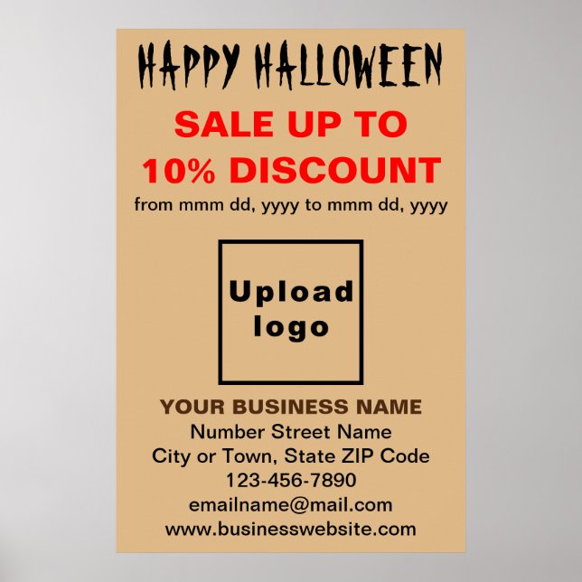 Vente d'Halloween d'affaires sur une affiche Brown (Devant)