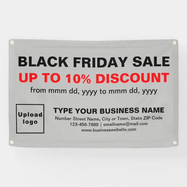 Vente du Vendredi Noir sur Bannière Rectangle Gris (Horizontal)