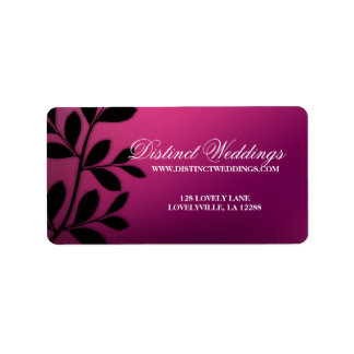 VENTE ! Élégant mariage Étiquette Feuilles rose vi