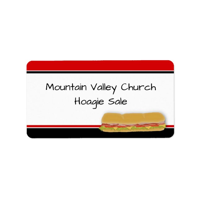 Vente Hoagie Étiquette Hoagie (Devant)