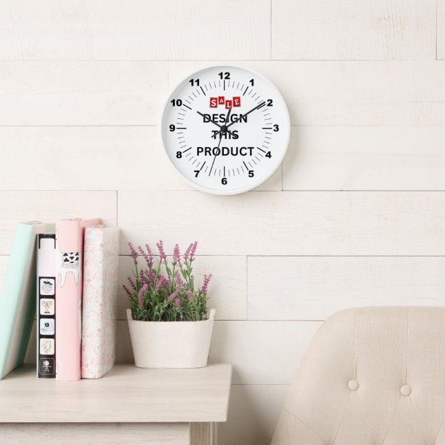 VENTE ! Horloge murale, cadre blanc rond de 10 pou (Salle de lecture)
