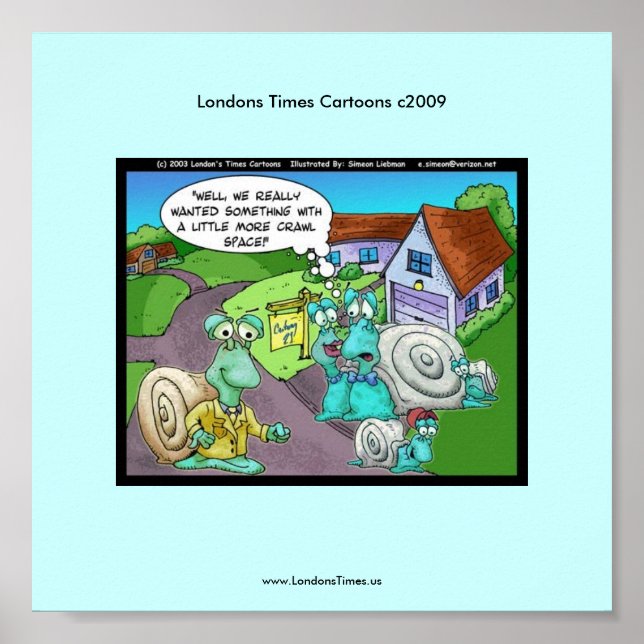 Vente Immobilière Escargot Affiche de Bande Dessin (Devant)