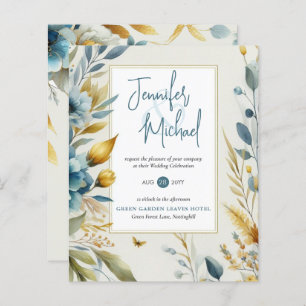 VENTE ! Invitations turquoises de mariage floral