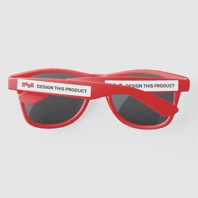 VENTE ! Lunettes de soleil en plastique - Rouge -  (Dos)