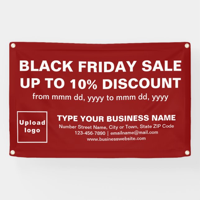 Vente Vendredi Noir sur bannière Rectangle Rouge (Horizontal)
