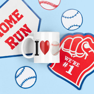 Ventilateur de baseball demi-texte Café Mug